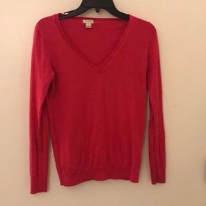 Pink v neck j crew sweater